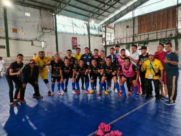 Tim futsal PWI Riau usai mengalahkan Bali, Kamis (24/11/2022). (humaspwiriau)